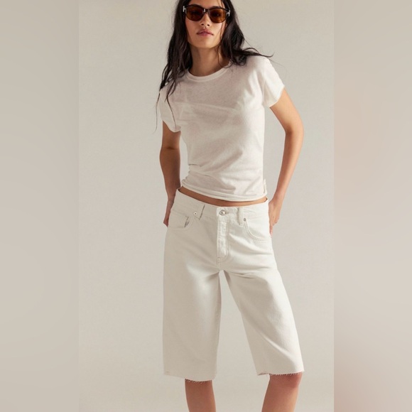 Free People We The Free Jam Session Low Rise Relaxed Jeans White 28 NWT - Picture 3 of 8